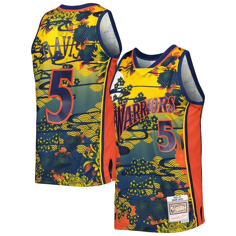 Lussuoso Gorgeous Classico Baron Davis Golden State Warriors Hardwood Classics Lunar New Year Swingman Jersey Blue