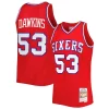 Fantastico Meraviglioso Darryl Dawkins Philadelphia 76ers Hardwood Classics 1979/80 Swingman Jersey Red