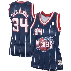 Delizioso Trendy Raffinato Hakeem Olajuwon Houston Rockets Women's Hardwood Classics Swingman Jersey Navy/Red