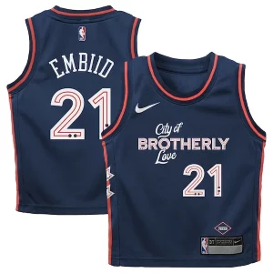 Eccezionale Joel Embiid Philadelphia 76ers Nike Toddler Swingman Replica Jersey City Edition Navy