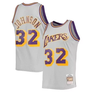 Elegante Carino Magic Johnson Los Angeles Lakers 1984 85 Hardwood Classics Reload 2.0 Throwback Swingman Jersey Gray