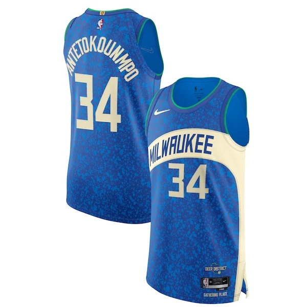 Cool Bellissimo Fantastico Nike Giannis Antetokounmpo Milwaukee Bucks Authentic Jersey City Edition Blue