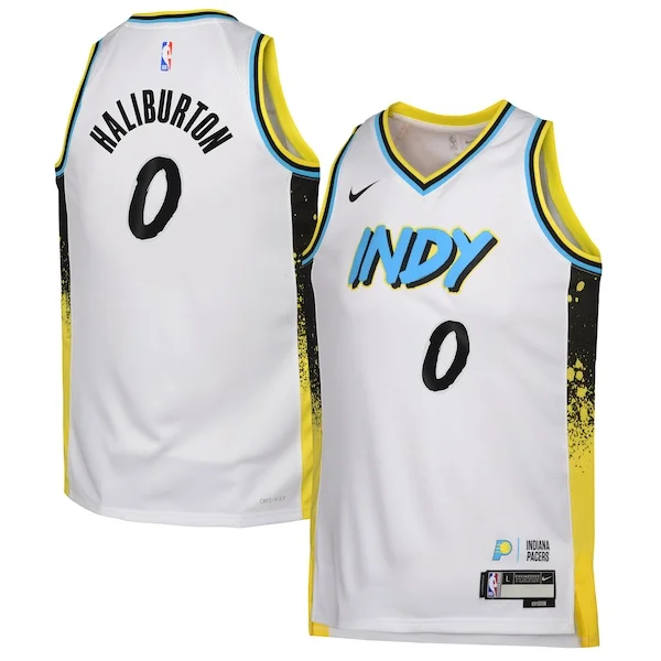 Accattivante Tyrese Haliburton Indiana Pacers Nike Youth 2024/25 Swingman Player Jersey City Edition White