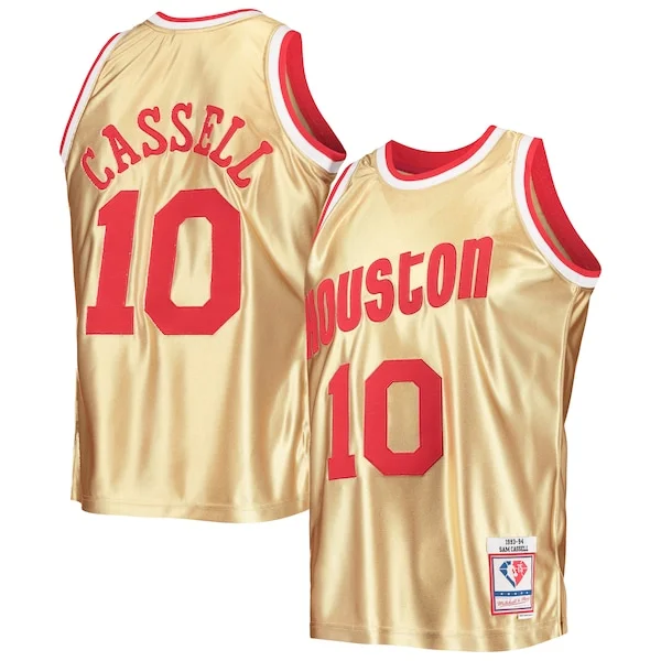 Delizioso Sam Cassell Houston Rockets 75th Anniversary 1993/94 Hardwood Classics Swingman Jersey Gold